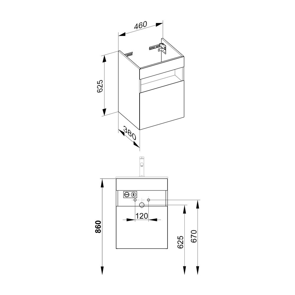 KEUCO Waschtischunterbau, 1-trg. Stageline 32822 Anschl.re. Sd./Bel. 460x625x380mm w... KEUCO-32822300102 4017214914128 (Abb. 3)