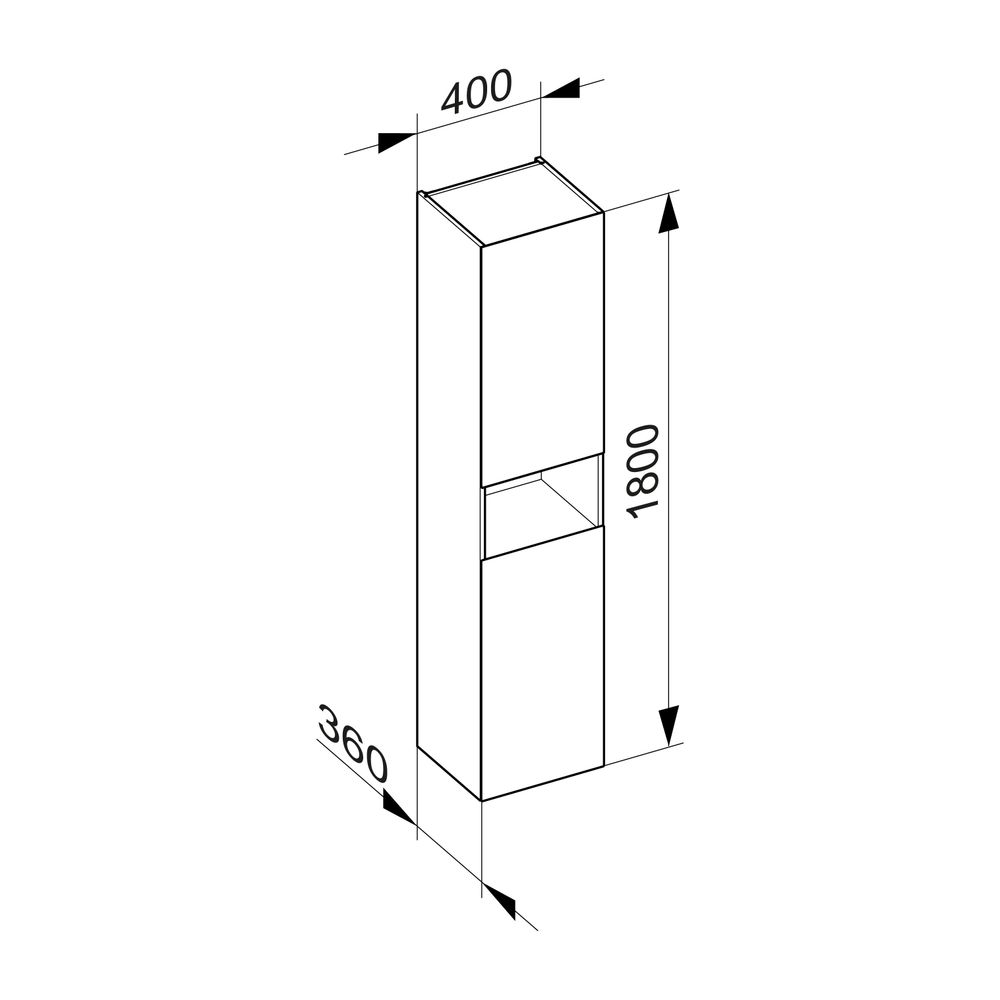 KEUCO Hochschrank 2-trg. m.Abl.fach Stageline 32831 Anschl.li. 400x1800x360mm vulk.... KEUCO-32831970001 4017214916863 (Abb. 3)