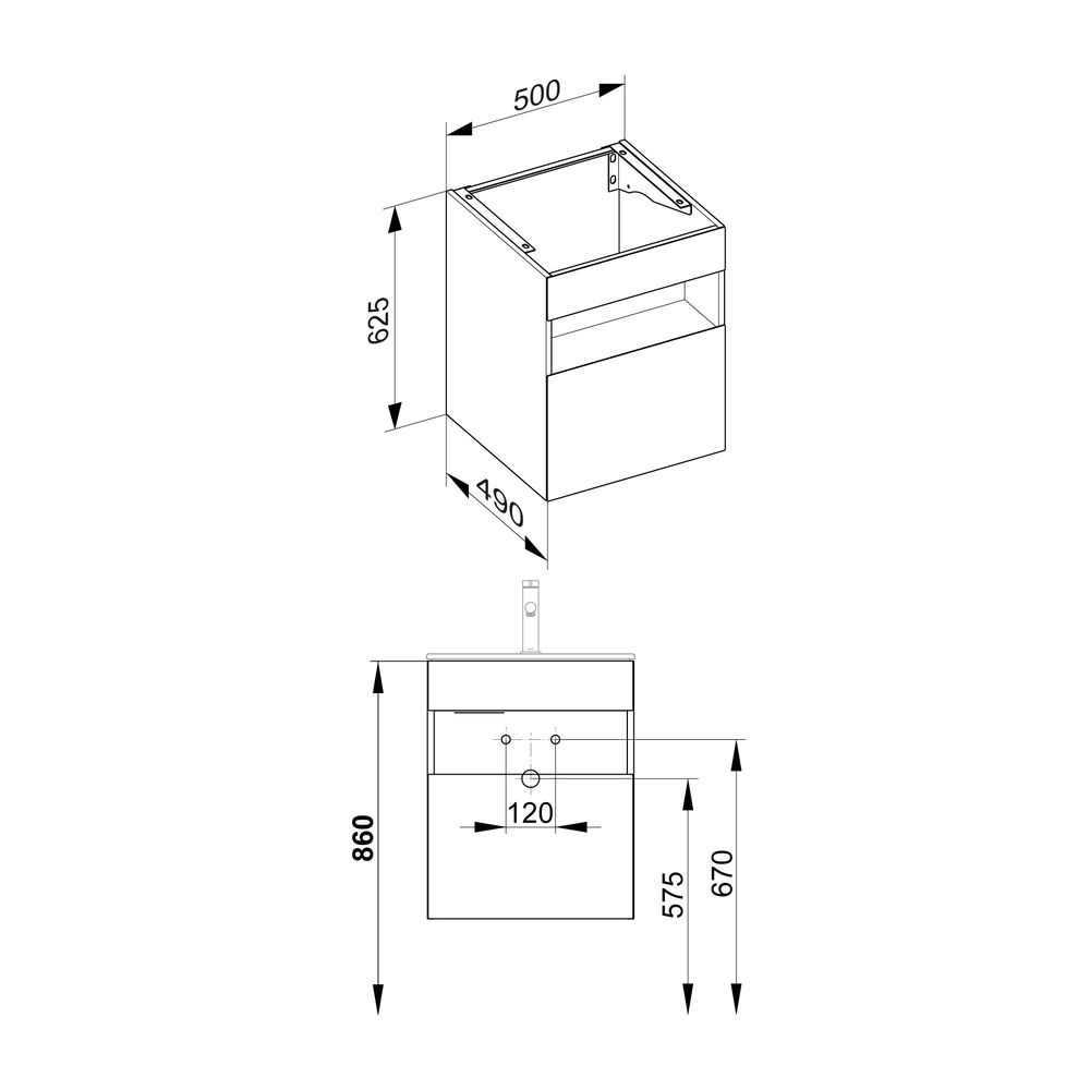 KEUCO Waschtischunterbau Stageline 32842 m.Ausz. 500x625x490mm weiß... KEUCO-32842300000 4017214914418 (Abb. 3)