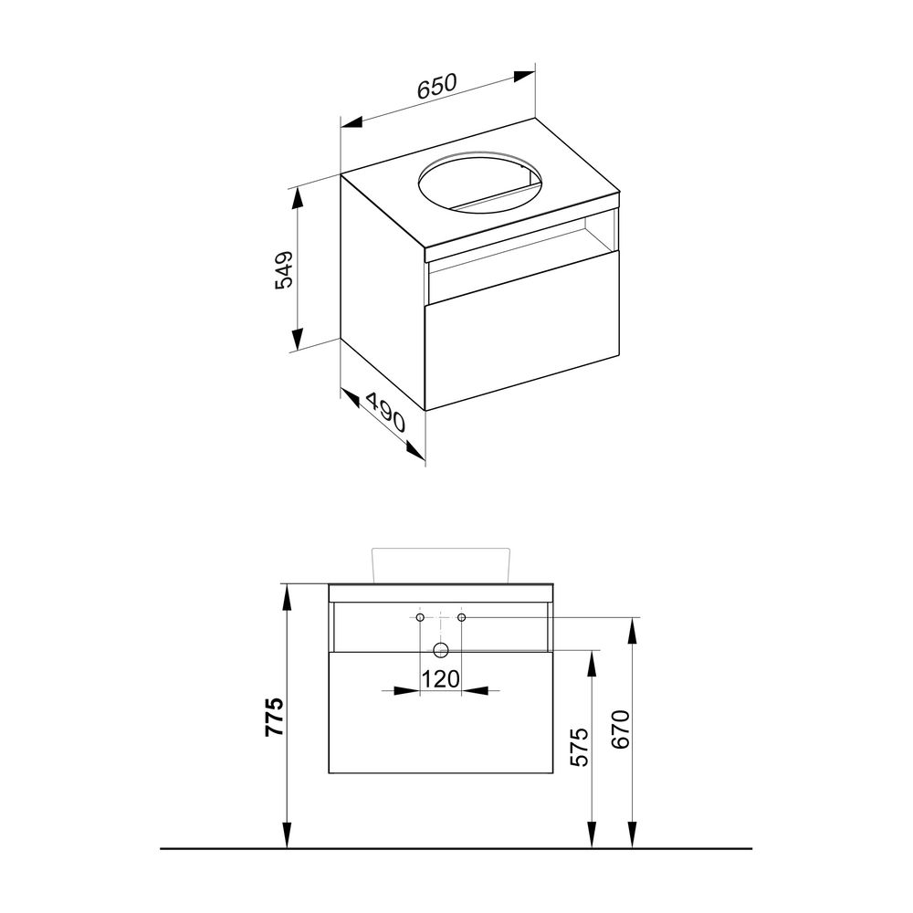 KEUCO Waschtischunterbau Stageline 32853 m.Ausz. 650x550x490mm weiß... KEUCO-32853300000 4017214915439 (Abb. 3)