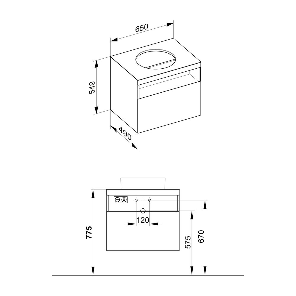 KEUCO Waschtischunterbau m.Ausz. Stageline 32853 Sd.u.Bel. 650x550x490mm inox... KEUCO-32853290100 4017214915491 (Abb. 3)