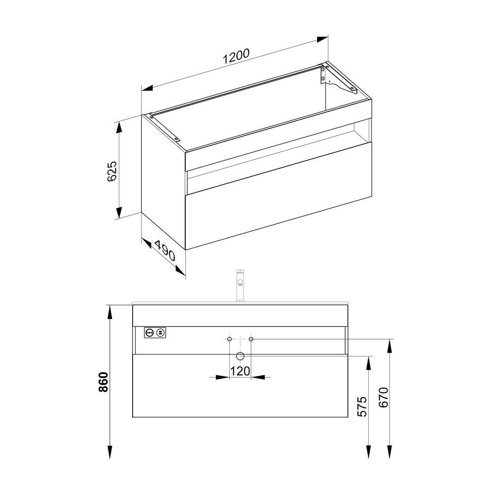 KEUCO Waschtischunterbau Stageline 32882 m.Ausz. 1200x625x490mm vulk.... KEUCO-32882970000 4017214915262 (Abb. 3)