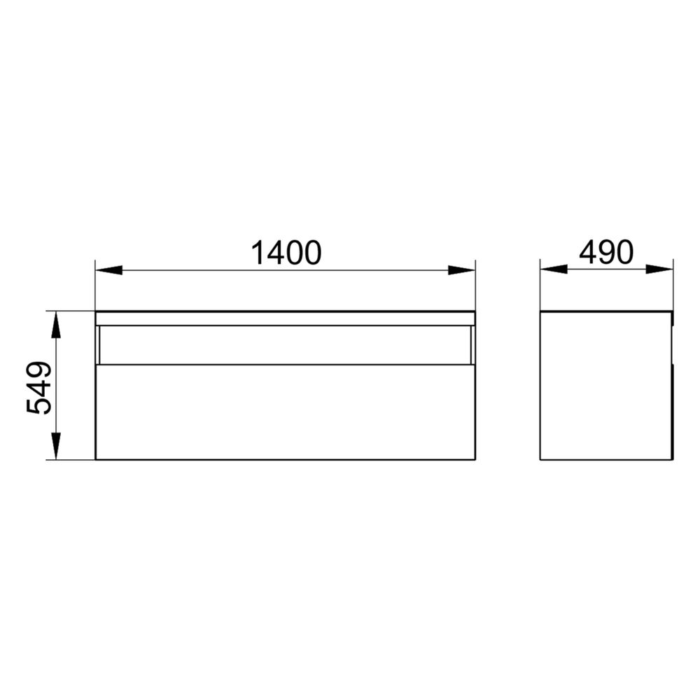 Keuco Stageline Waschtischunterbau Wandmontage, 1 Frontauszug, 1400x550x490mm, mit 2... KEUCO-32894970000 4017214981946 (Abb. 2)