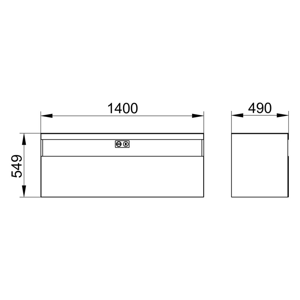 Keuco Stageline Waschtischunterbau Wandmontage, 1 Frontauszug, 1400x550x490mm, ohne ... KEUCO-32893970100 4017214981984 (Abb. 2)