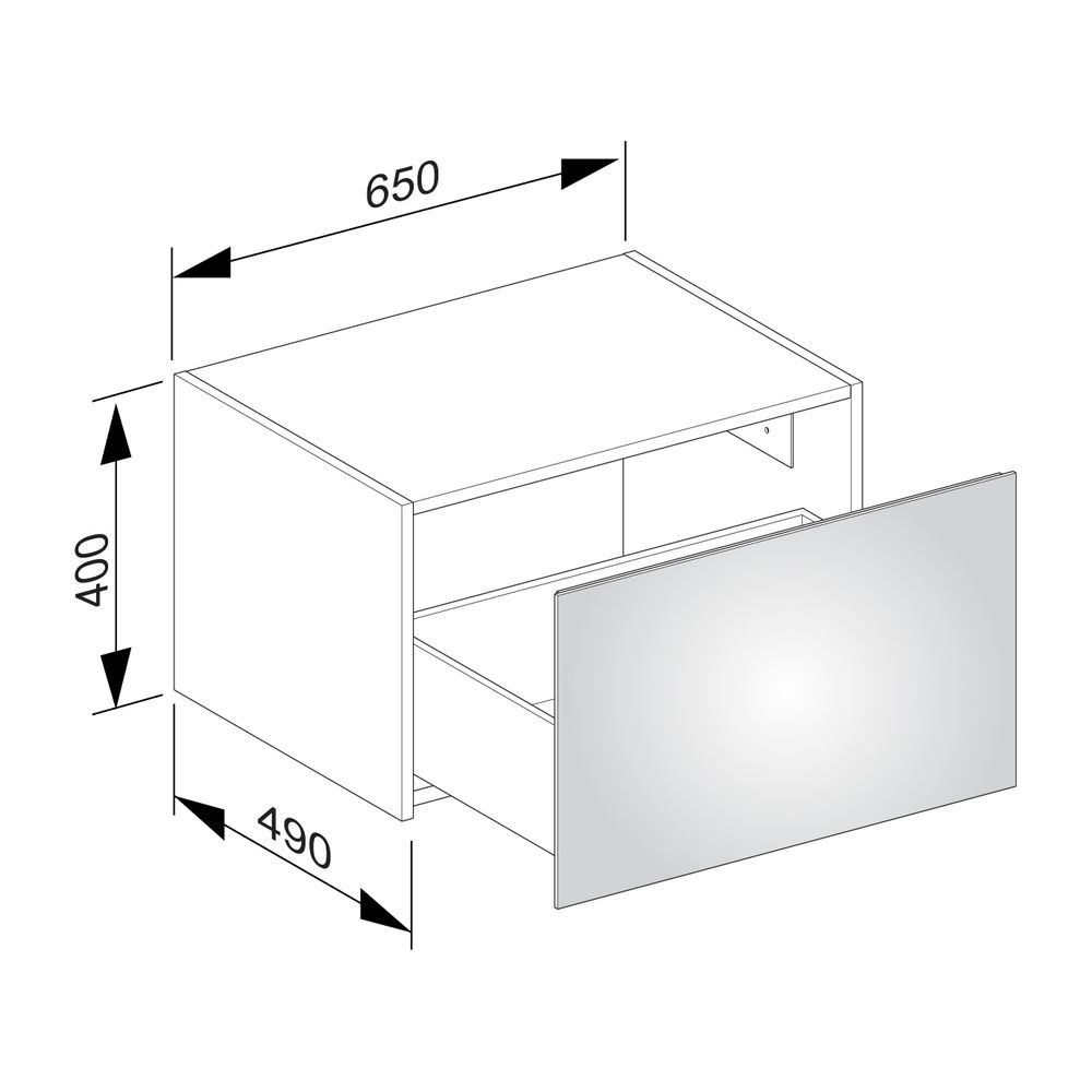 KEUCO Sideboard X-Line 33125, weiß/Glas weiß, 650x400x490mm... KEUCO-33125300000 4017214609307 (Abb. 2)