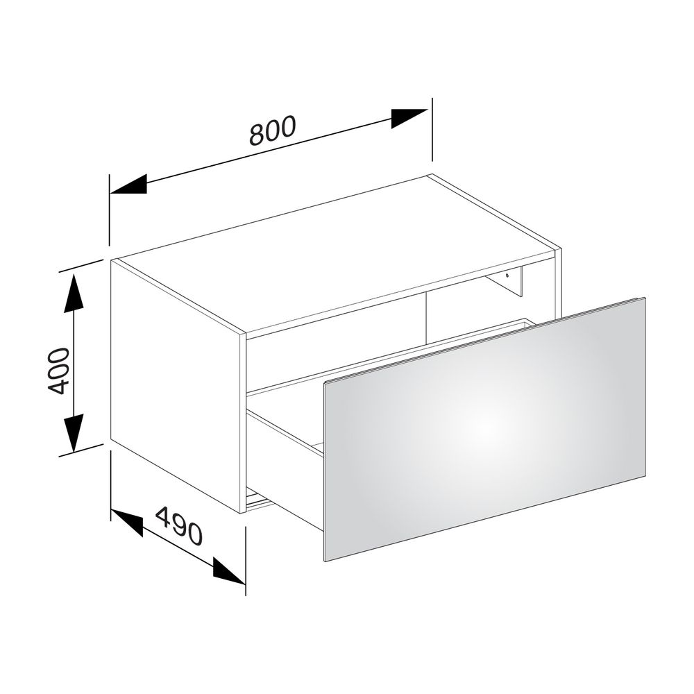 KEUCO Sideboard X-Line 33126, weiß/Glas weiß, 800x400x490mm... KEUCO-33126300000 4017214609352 (Abb. 2)
