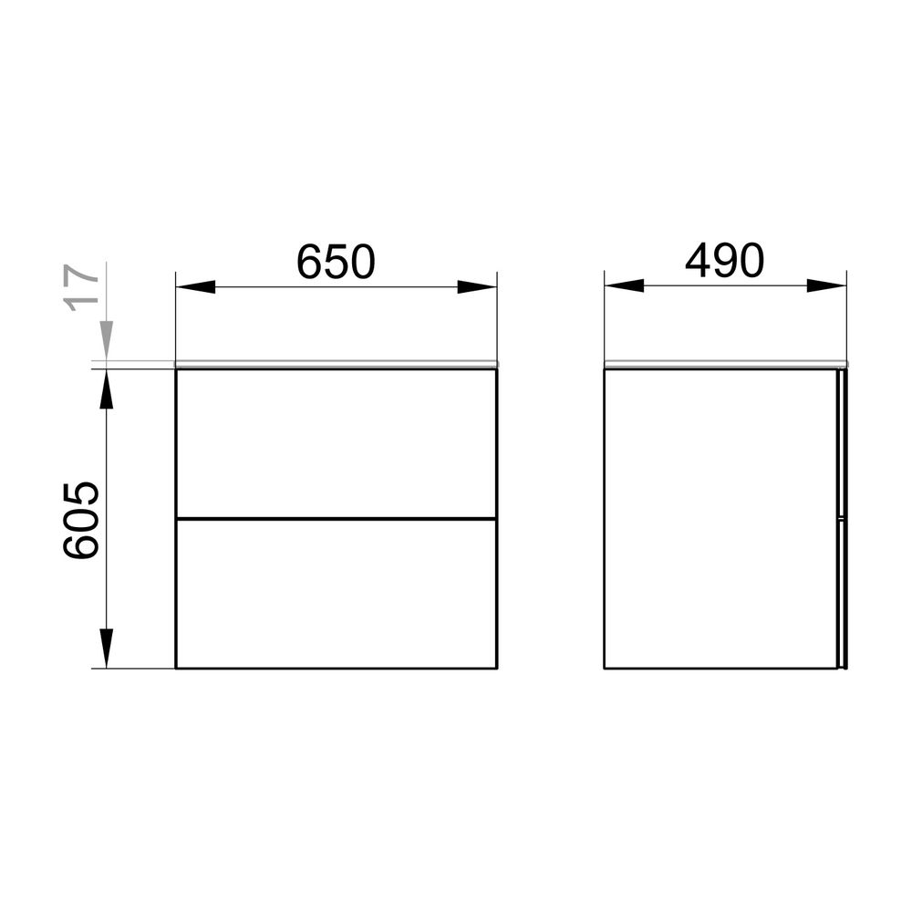 Keuco X-Line Waschtischunterschrank, 650x605x490mm, 2 Frontauszüge, Wandmontage oder... KEUCO-33153290000 4017214923311 (Abb. 2)