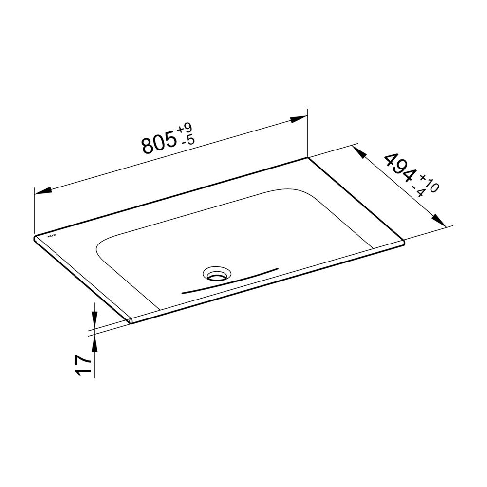 KEUCO Keramik-Waschtisch X-Line 33160, ohne Hahnlochbohrung, weiß... KEUCO-33160318000 4017214598700 (Abb. 3)