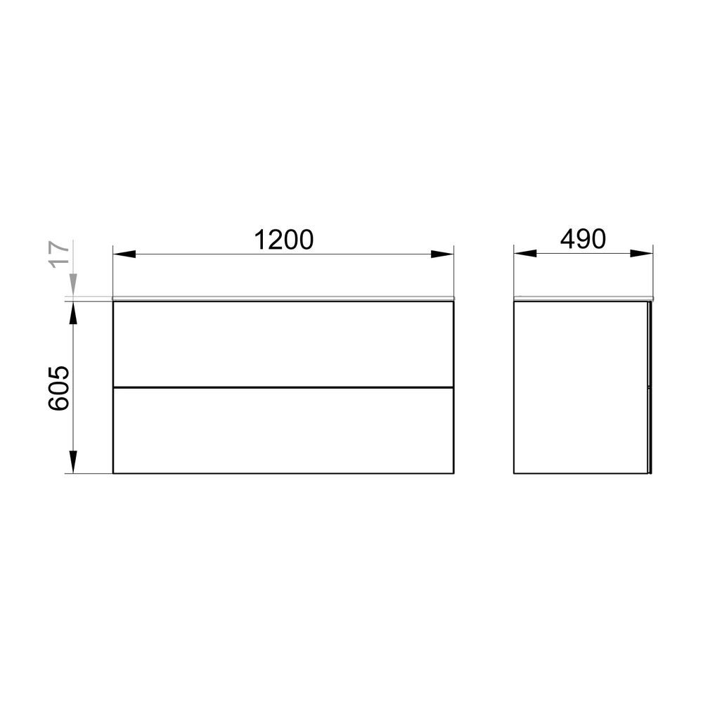 Keuco X-Line Waschtischunterschrank, 1200x605x490mm, 2 Frontauszüge, Wandmontage ode... KEUCO-33183300000 4017214923472 (Abb. 2)