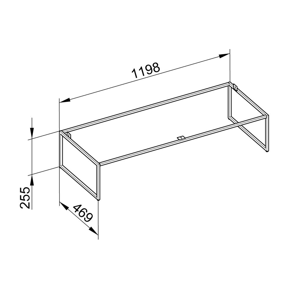 KEUCO Bodengestell X-Line 33198, trüffel, 1200x255x470mm... KEUCO-33198140005 4017214609819 (Abb. 3)