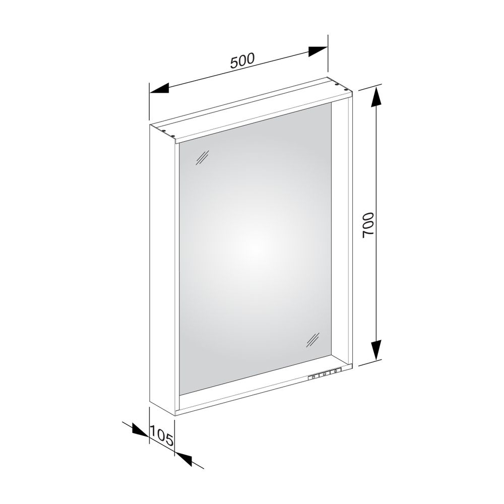 KEUCO Lichtspiegel X-Line 33296, 1 Lichtfarbe, weiß, 500x700x105mm... KEUCO-33296301500 4017214607297 (Abb. 3)