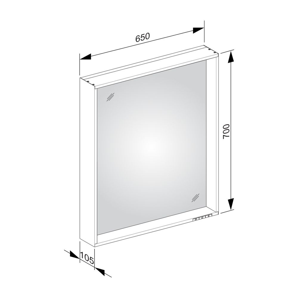 KEUCO Lichtspiegel X-Line 33296, 1 Lichtfarbe, weiß, 650x700x105mm... KEUCO-33296302000 4017214607303 (Abb. 3)