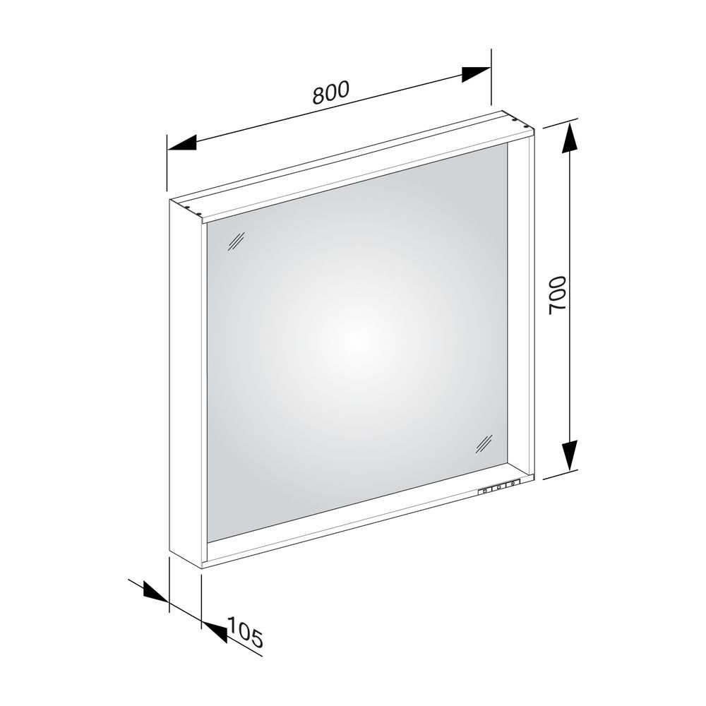 KEUCO Lichtspiegel X-Line 33296, 1 Lichtfarbe, weiß, 800x700x105mm... KEUCO-33296302500 4017214607310 (Abb. 3)