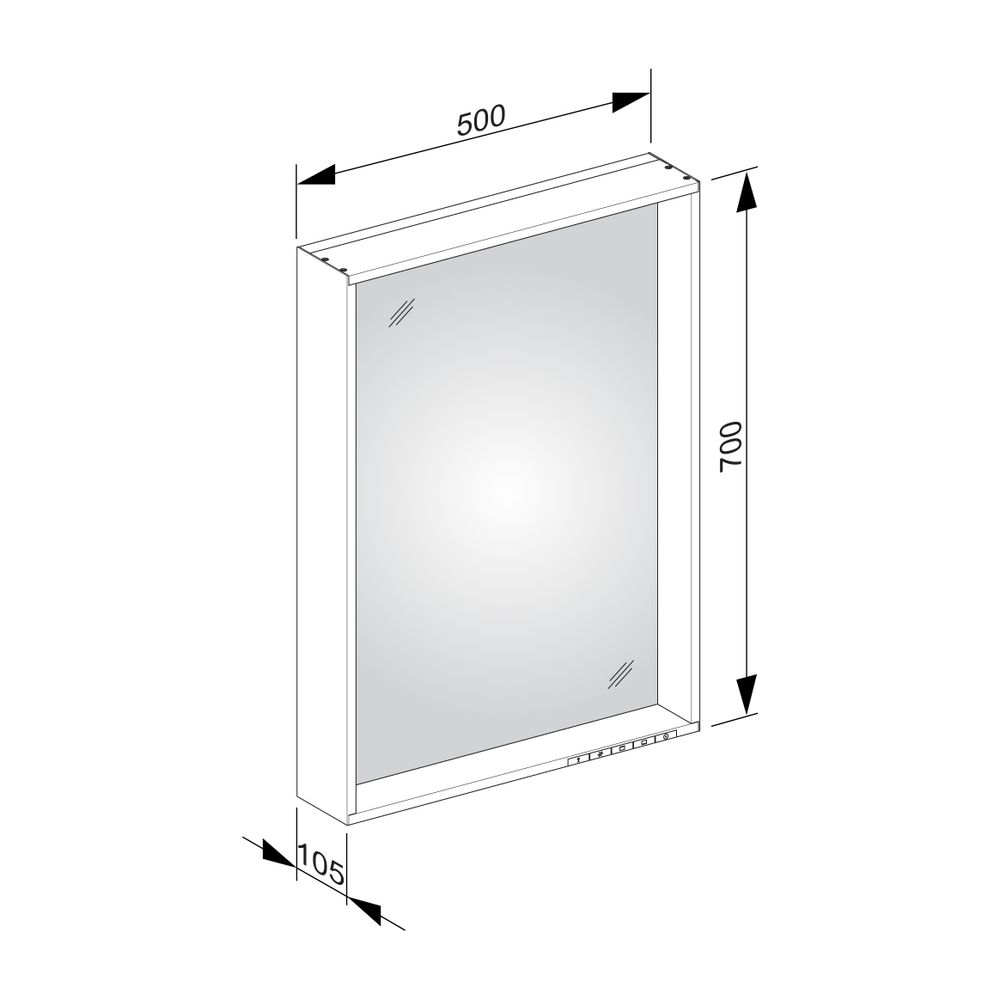 KEUCO Lichtspiegel X-Line 33297, DALI, weiß. 500x700x105mm... KEUCO-33297301503 4017214696109 (Abb. 3)