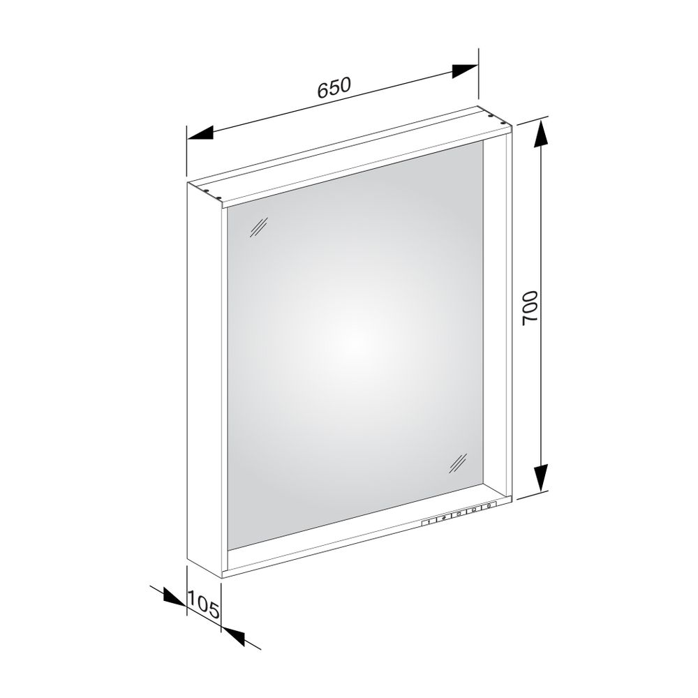 KEUCO Lichtspiegel X-Line 33297, weiß. 650x700x105mm... KEUCO-33297302000 4017214607556 (Abb. 3)