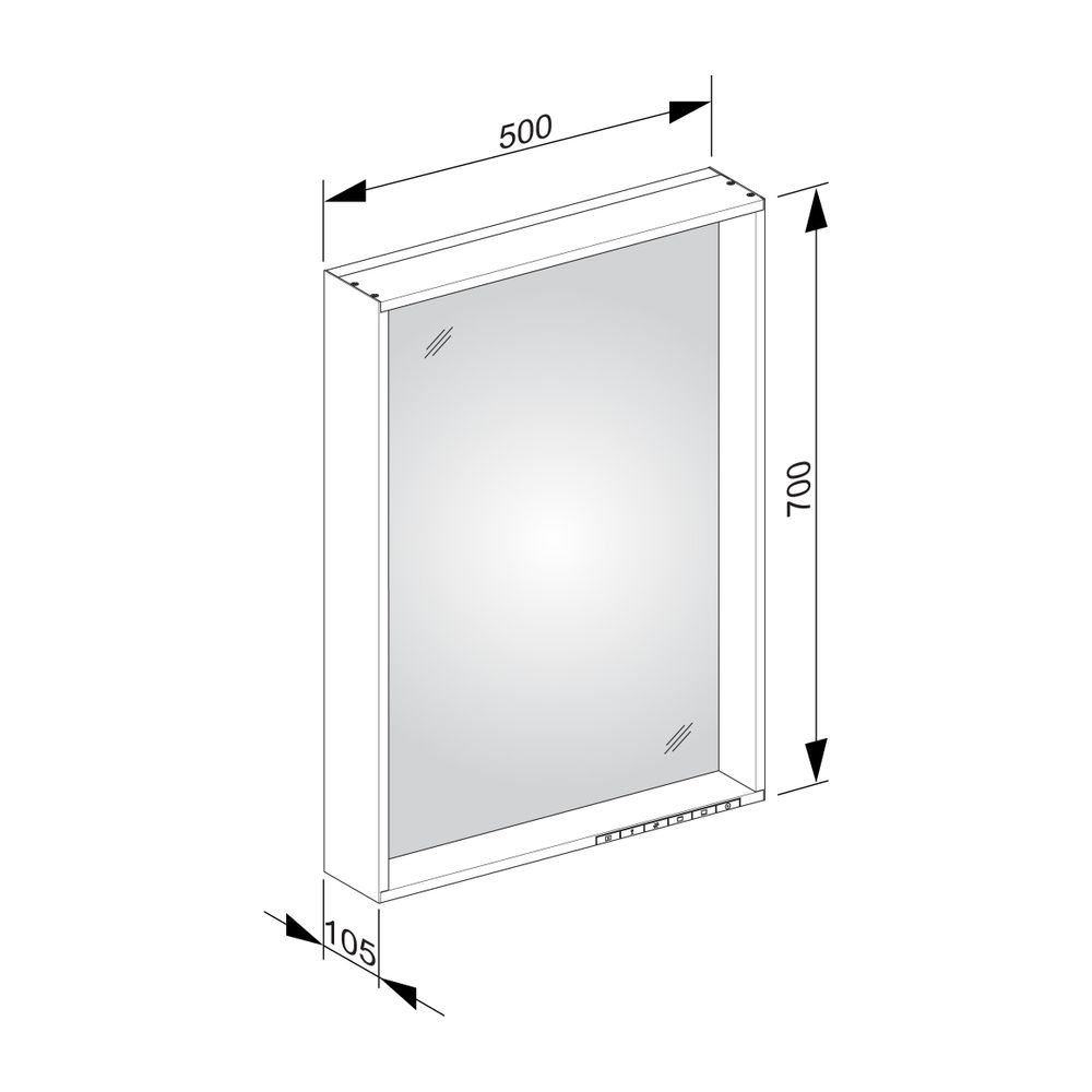 KEUCO Lichtspiegel X-Line 33298, DALI, mit Spiegelheizung, anthrazit, 500x700x105mm... KEUCO-33298111503 4017214696208 (Abb. 3)