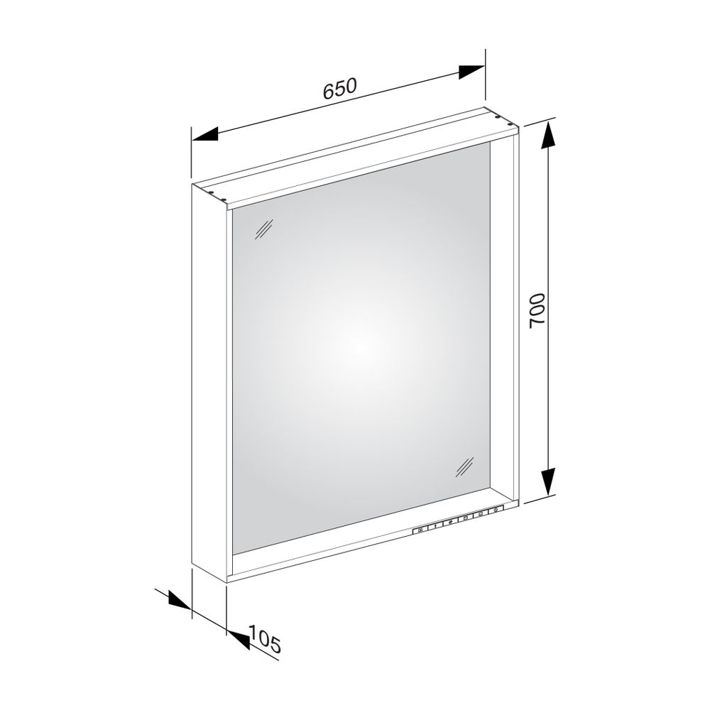 KEUCO Lichtspiegel X-Line 33298, DALI, mit Spiegelheizung, cashmere, 650x700x105mm... KEUCO-33298182003 4017214696314 (Abb. 3)