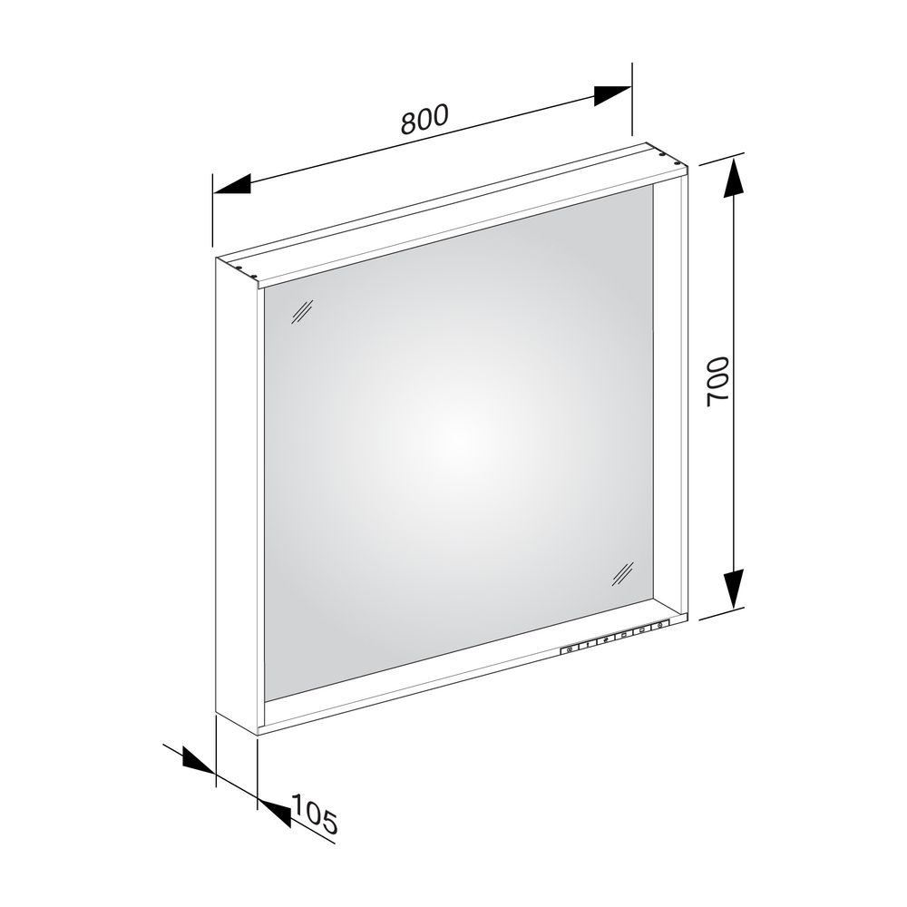 KEUCO Lichtspiegel X-Line 33298, DALI, mit Spiegelheizung, inox, 800x700x105mm... KEUCO-33298292503 4017214696376 (Abb. 3)