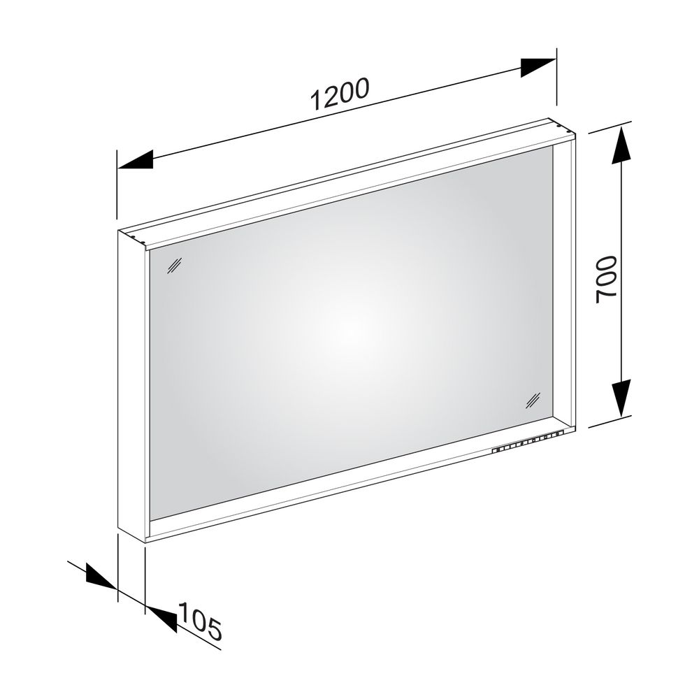 KEUCO Lichtspiegel X-Line 33298, DALI, mit Spiegelheizung, cashmere, 1200x700x105mm... KEUCO-33298183503 4017214696345 (Abb. 3)