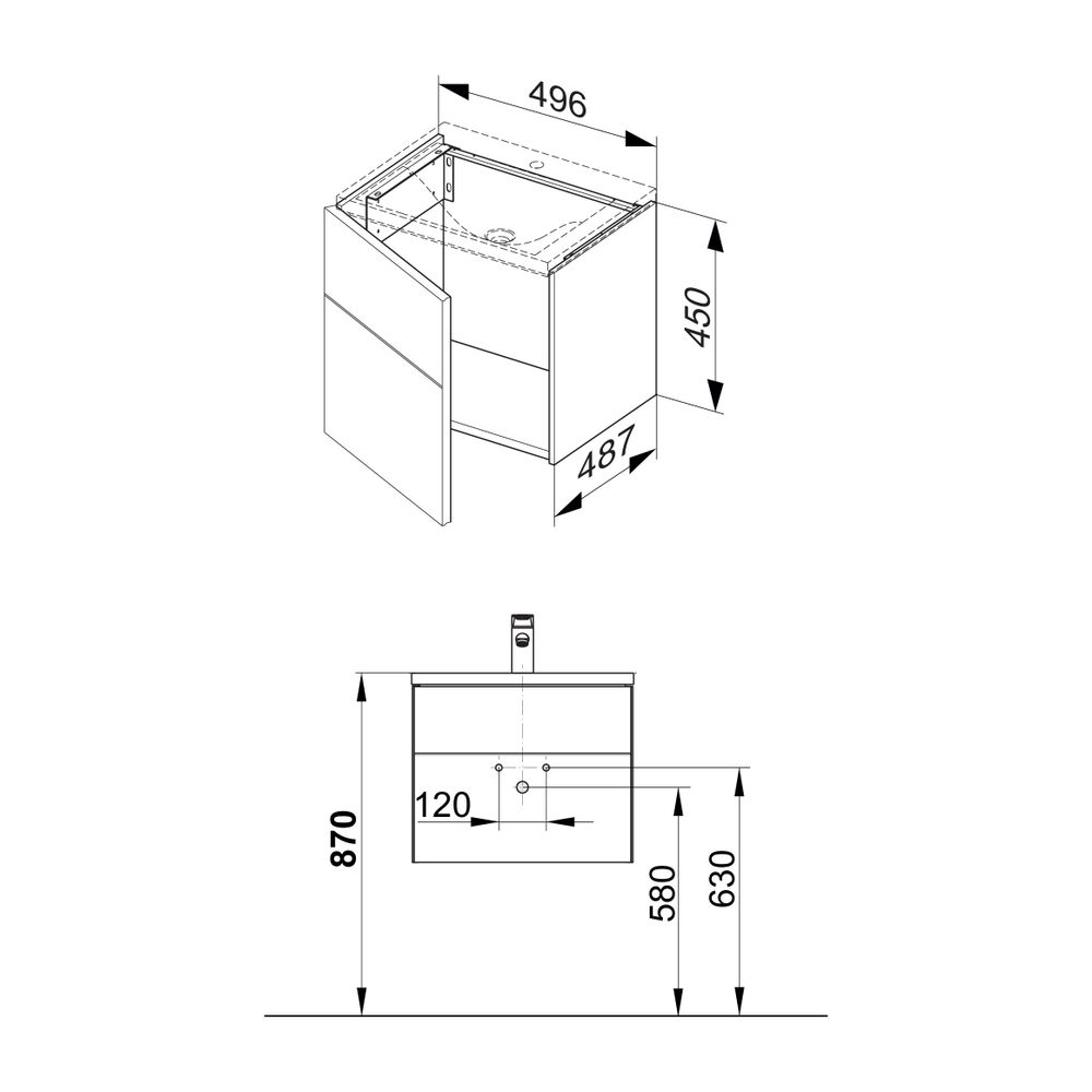 KEUCO Waschtischunterschrank Royal Reflex 34040, A:rechts, 1-türig schwarz/schwarz... KEUCO-34040570002 4017214414673 (Abb. 2)