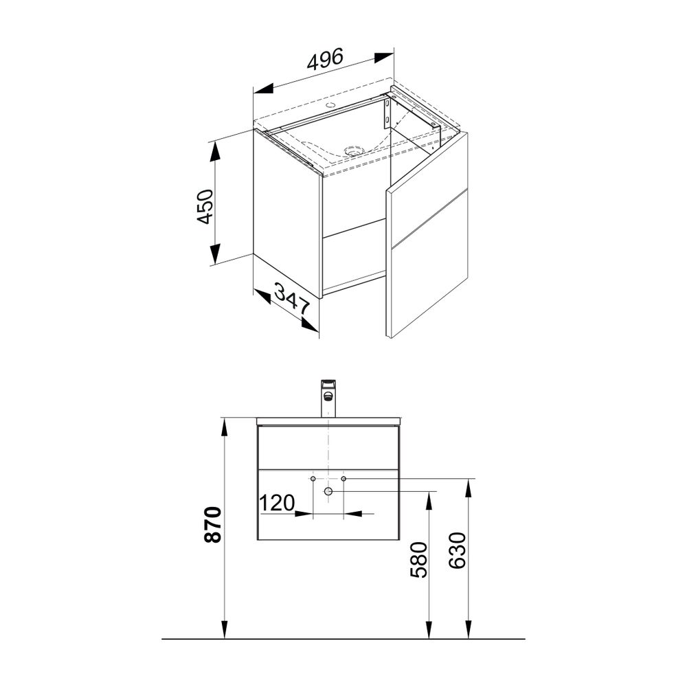 KEUCO Waschtischunterschrank Royal Reflex 34090, A:rechts, 1-türig, titan/titan... KEUCO-34090130002 4017214384235 (Abb. 2)