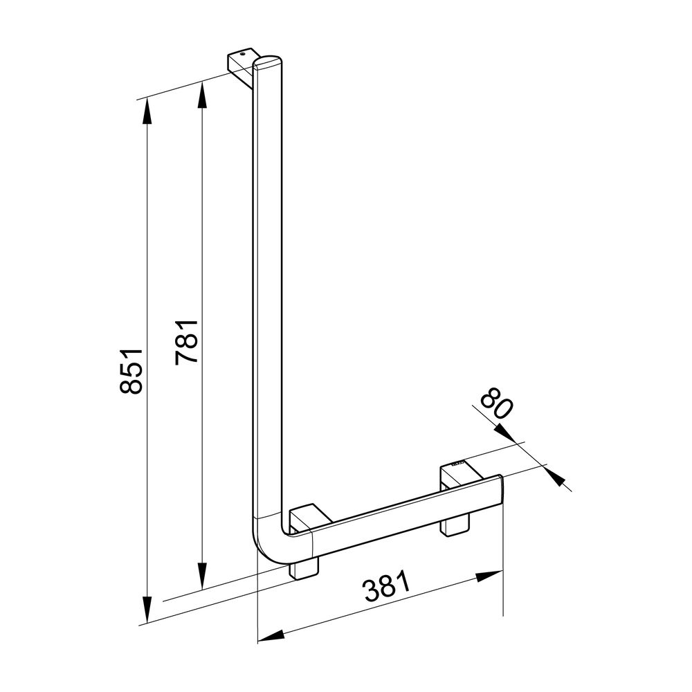 Keuco Axess Winkelgriff 90 Grad links, 400/800mm, mit 2x Befestigungsset 1, Silber e... KEUCO-35006170802 4017214902330 (Abb. 4)