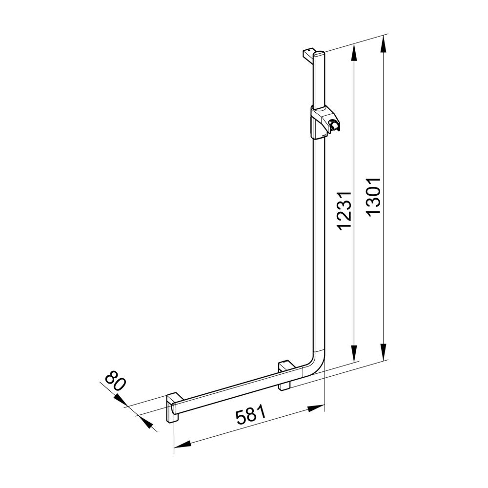 Keuco Axess Winkelgriff 90 Grad rechts mit Brauseschieber, 600/1300mm, mit 2x Befest... KEUCO-35006171301 4017214902385 (Abb. 3)