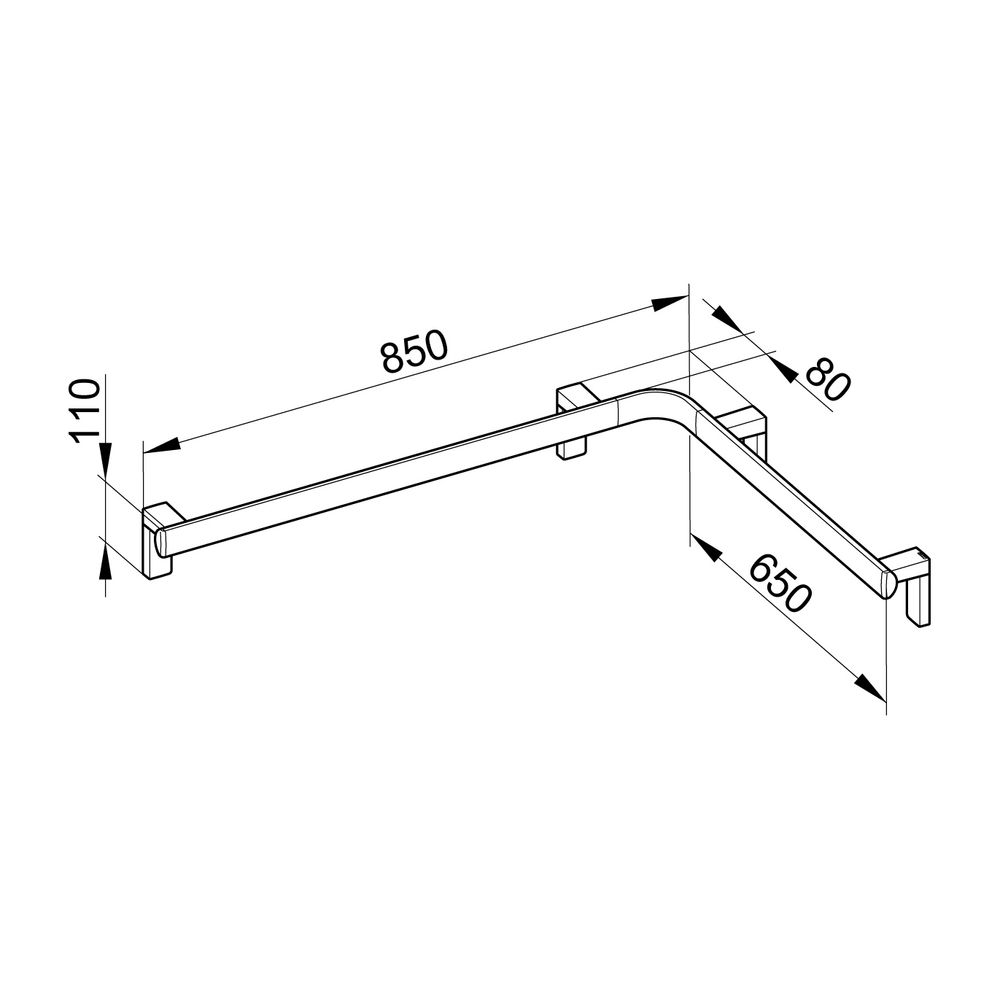 Keuco Axess Dusch- und Wannenhandlauf links, 800/600mm, mit 3x Befestigungsset 1, Ve... KEUCO-35011018602 4017214902910 (Abb. 4)