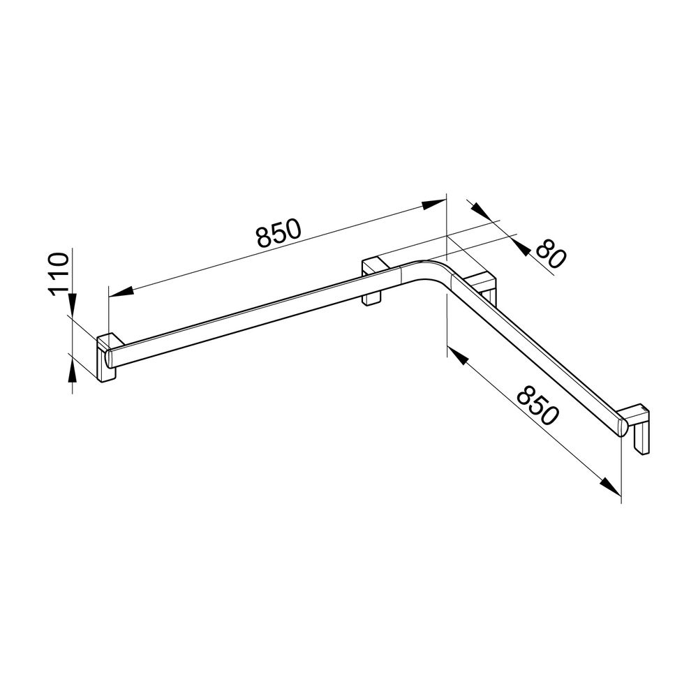 Keuco Axess Dusch- und Wannenhandlauf, 800/800mm, mit 3x Befestigungsset 1, Silber e... KEUCO-35011178800 4017214902446 (Abb. 4)