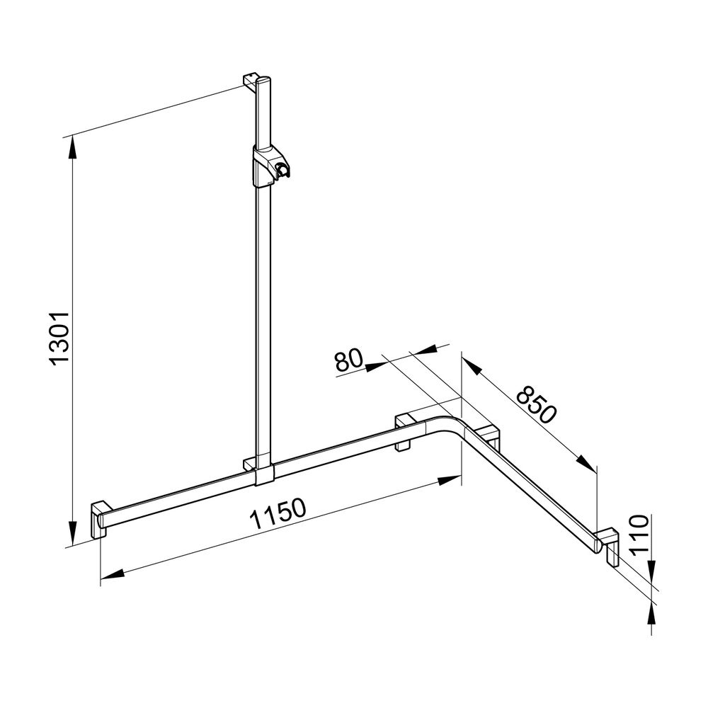 Keuco Axess Duschhandlauf mit Brausestange links, 1150x850x1301mm, mit 4x Befestigun... KEUCO-35015170302 4017214903009 (Abb. 4)