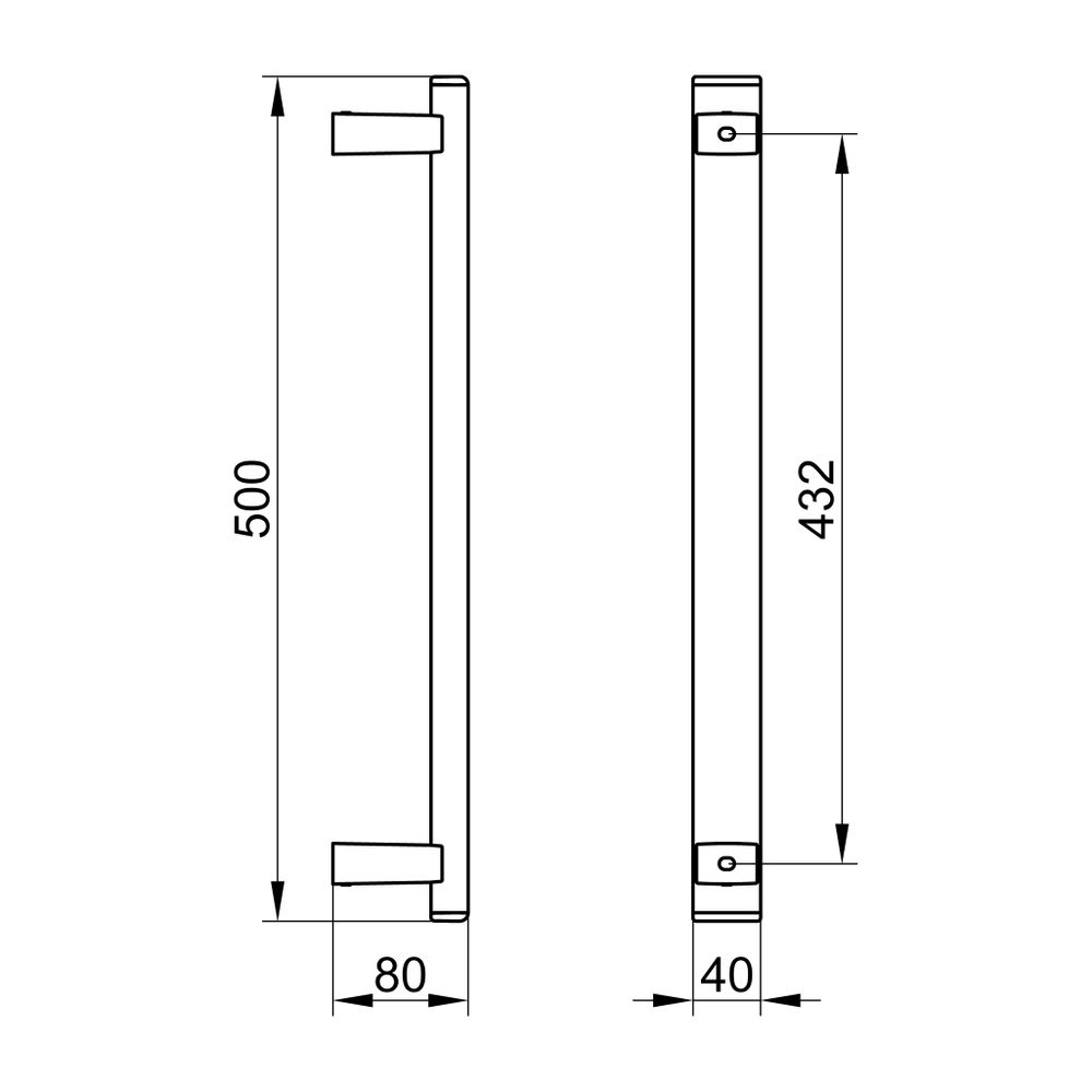 Keuco Axess Haltegriff 500mm, senkrechte Montage, mit Befestigungsset 1, Verchromt, ... KEUCO-35016010500 4017214967087 (Abb. 2)