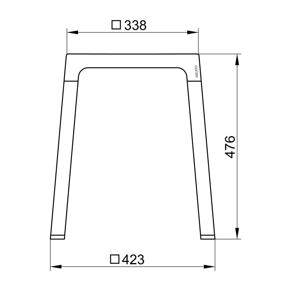 Keuco Axess Badhocker, Belastbarkeit 150kg, Kunststoff, Silber eloxiert/Schwarz, 350... KEUCO-35082170037 4017214908332 (Abb. 2)