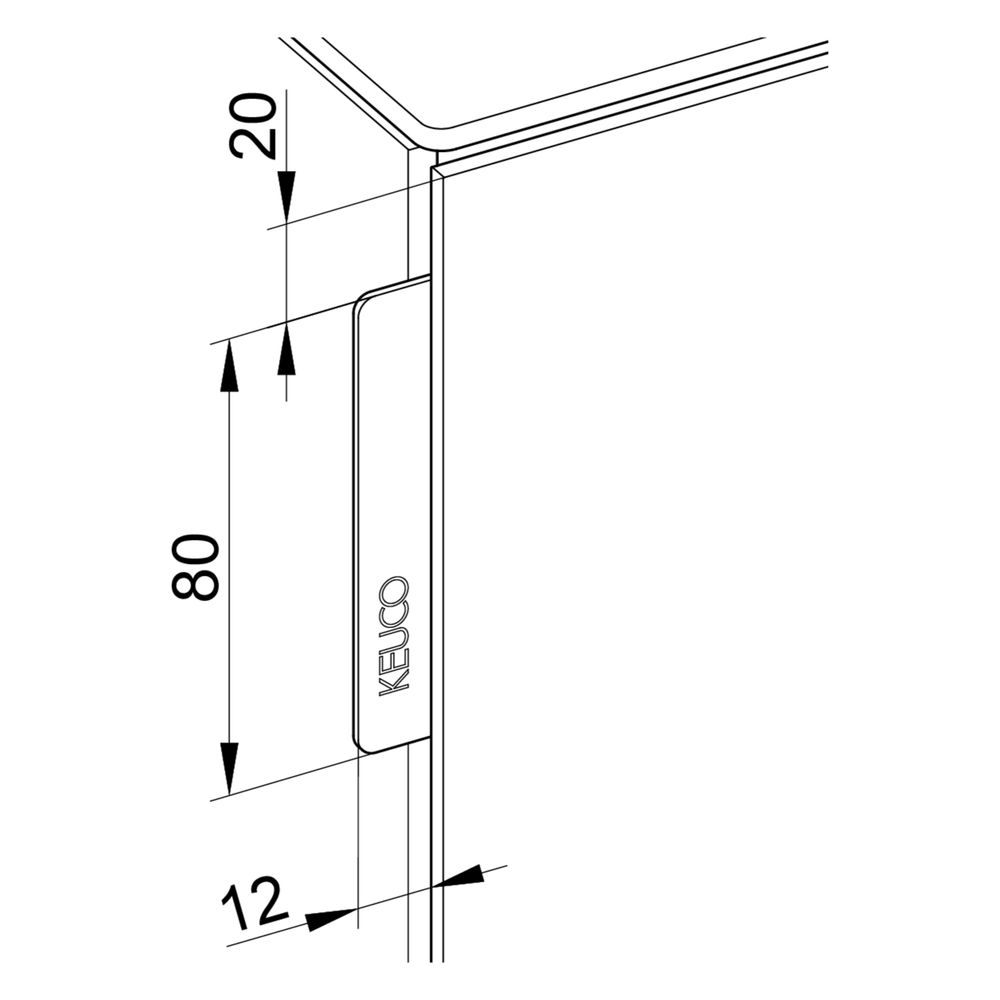 Keuco Badmöbelgriff 80mm, mit Befestigungsset, Edelstahl-finish, 49041060002... KEUCO-49041060002 4017214251599 (Abb. 2)
