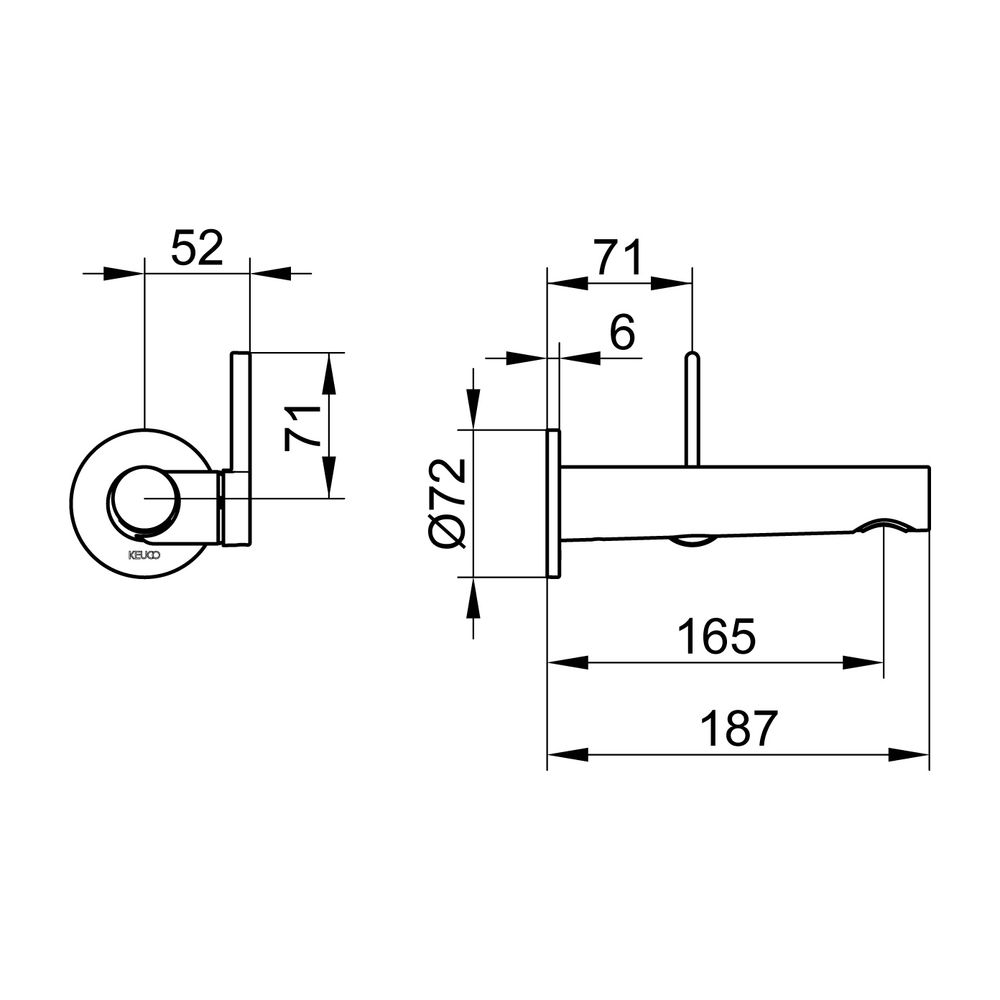 Keuco Edition 400 Einhebel-Waschtischmischer Unterputz Wandmontage, 1-Loch, Ausladun... KEUCO-51516130101 4017214939626 (Abb. 2)