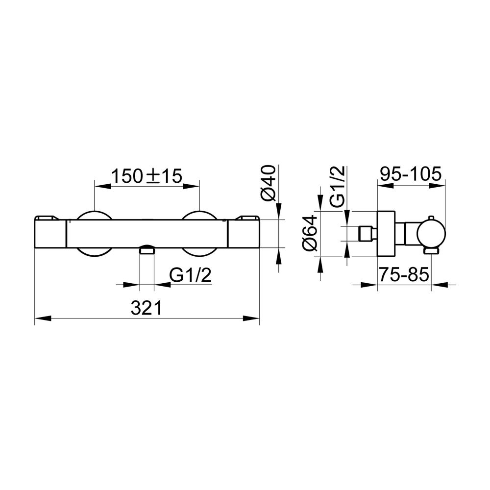 Keuco Plan Blue Thermostat-Brausemischer Aufputz, Sicherheitssperre 38 Grad C, G 1/2... KEUCO-53926371001 4017214926534 (Abb. 2)