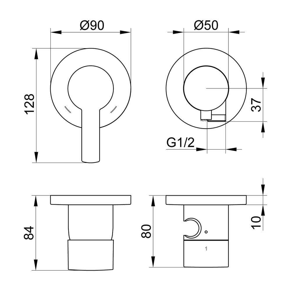 Keuco Plan Blue Einhebelmischer Unterputz 2-Wege, mit Schlauchanschluss und Brauseha... KEUCO-53951171221 4017214940585 (Abb. 2)