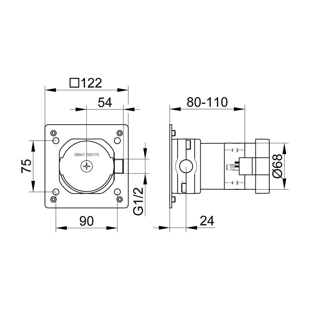 KEUCO UP Funktionseinheit IXMO 59541, f. Absperrventil/Schlauchanschluss DN15... KEUCO-59541000170 4017214506354 (Abb. 2)