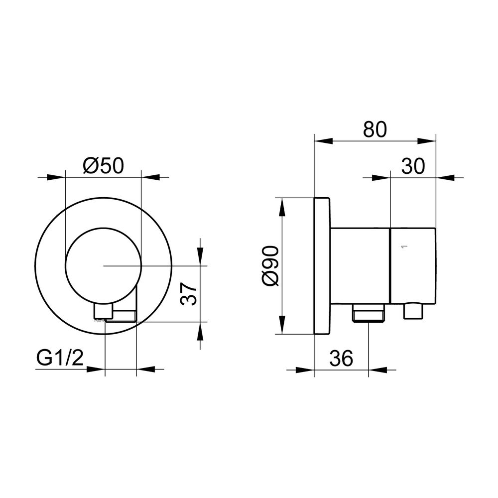 KEUCO 3-Wege Ab- u. Umstellventil IXMO Comf.59549, Schlauchanschluss, rund, verchrom... KEUCO-59549011101 4017214567324 (Abb. 2)