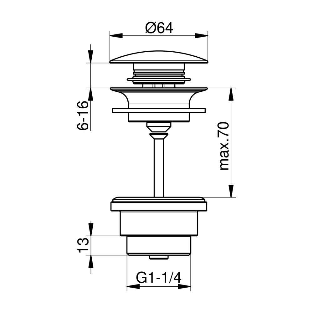 KEUCO Ablaufgrt. G 1 1/4 Arm.-Zub. 59902 Push-Open schwarzchromgebürstet... KEUCO-59902130000 4017214905171 (Abb. 2)