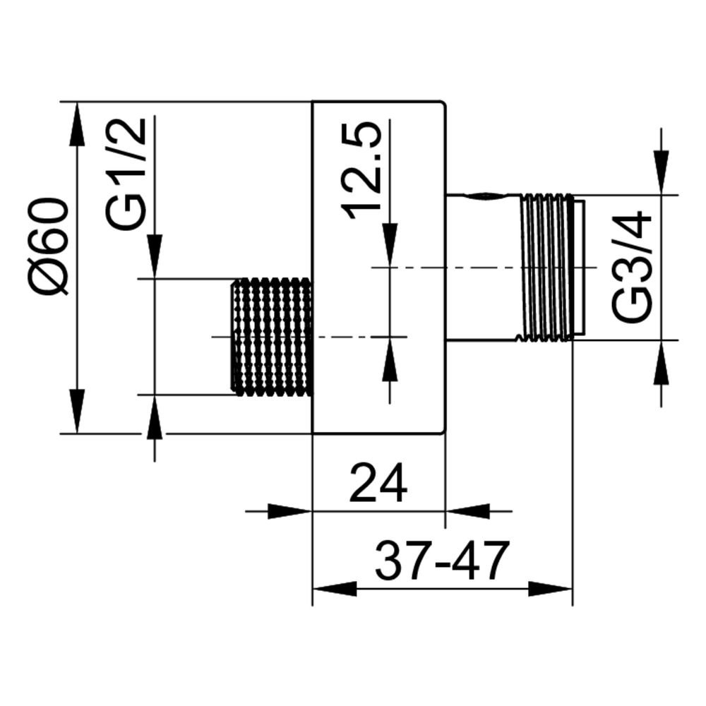 Keuco S-Anschluss absperrbar 1/2" mit integrierter Absperrung, D 60mm, Schwarz matt,... KEUCO-59926370001 4017214233533 (Abb. 2)