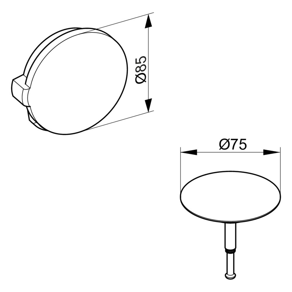Keuco Abdeckblende für Ab- und Überlaufgarnitur mit Füllfunktion Wanne, Bronze gebür... KEUCO-59930030075 4017214253401 (Abb. 2)