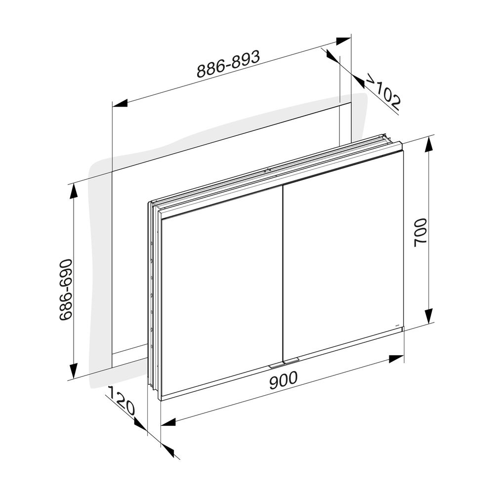 KEUCO Royal Modular 2.0 Spiegelschrank, beleuchtet, 80021, Wandeinbau 1 Steckdos... KEUCO-800210091000300 4017214713165 (Abb. 3)