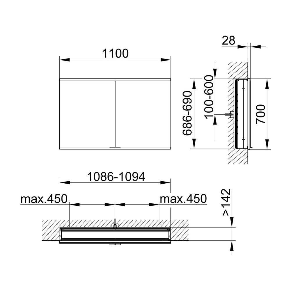 KEUCO Royal Modular 2.0 Spiegelschrank, DALI 80022, Wandeinbau 1 Steckdose USB 1... KEUCO-800220110100300 4017214732494 (Abb. 2)