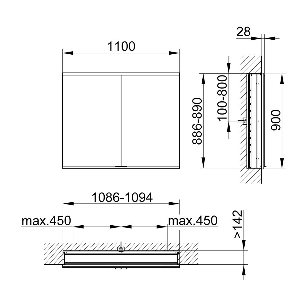 KEUCO Royal Modular 2.0 Spiegelschrank, unbeleuchtet 80020, Wandeinbau 1 Steckdo... KEUCO-800200111100300 4017214732319 (Abb. 2)