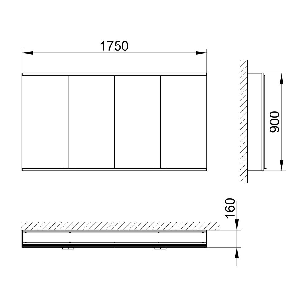 KEUCO Royal Modular 2.0 Spiegelschrank, DALI 80042, Wandvorbau 4 Steckdosen 1750... KEUCO-800421011100400 4017214886708 (Abb. 2)