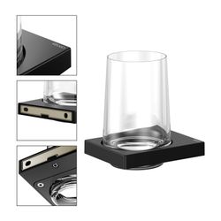 Keuco Edition 11 Glashalter, Echtkristall-Glas, mit Befestigungsset, Schwarz-matt, 1... KEUCO-11150379000 4017214941414 (Abb. 1)