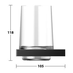 Keuco Edition 11 Glashalter, Echtkristall-Glas, mit Befestigungsset, Schwarz-matt, 1... KEUCO-11150379000 4017214941414 (Abb. 1)