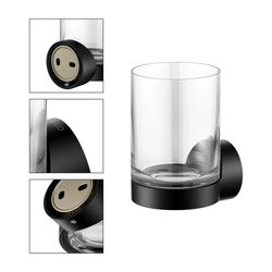 Keuco Collection Reva Glashalter, Echtkristall-Glas, Schwarz-matt, 12850379000... KEUCO-12850379000 4017214966745 (Abb. 1)