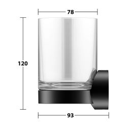 Keuco Collection Reva Glashalter, Echtkristall-Glas, Schwarz-matt, 12850379000... KEUCO-12850379000 4017214966745 (Abb. 1)
