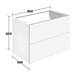 Keuco X-Line Waschtischunterschrank, 800x605x490mm, 2 Frontauszüge, Wandmontage oder... KEUCO-33163300000 4017214923373 (Abb. 1)